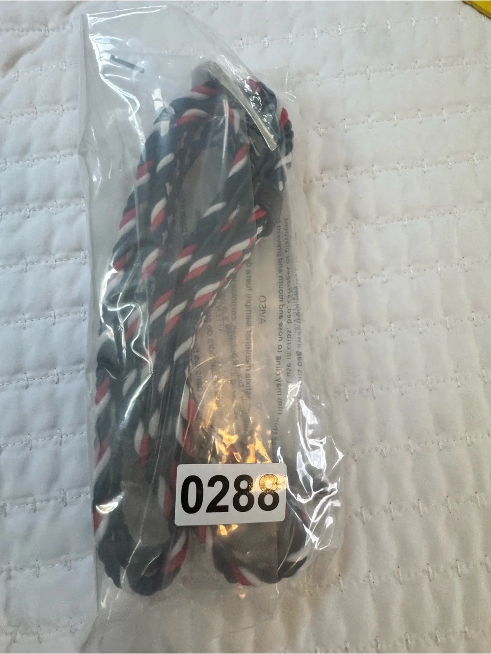 Vintage Braided Stretch Belt Navy Red White Brown Leather Trim Preppy Nautical
